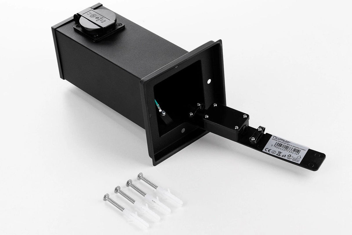 Außenpfahl mit Steckdose – Stehend – 230V – 22 cm – 2x geerdete Außensteckdose