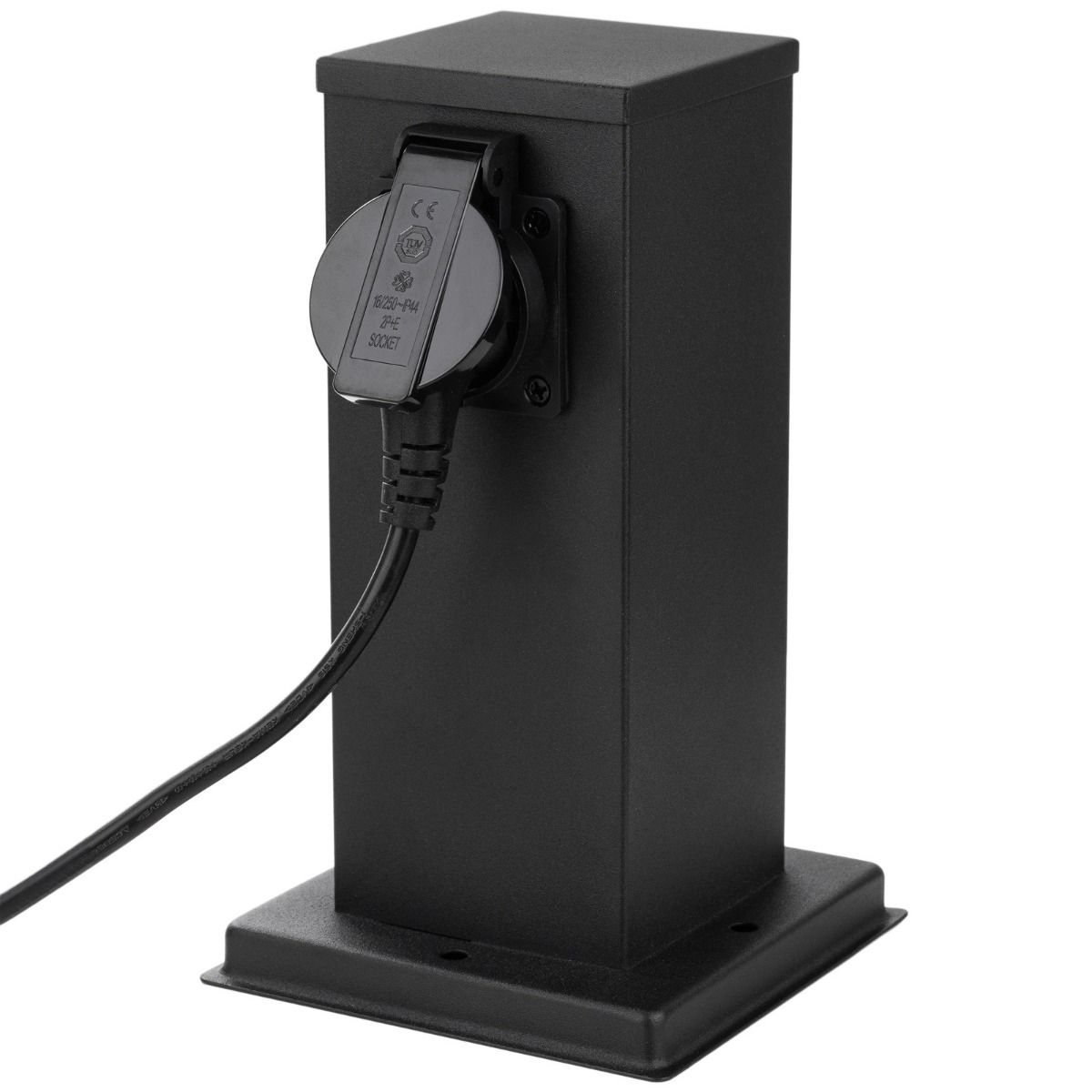 Außenpfahl mit Steckdose – Stehend – 230V – 22 cm – 2x geerdete Außensteckdose