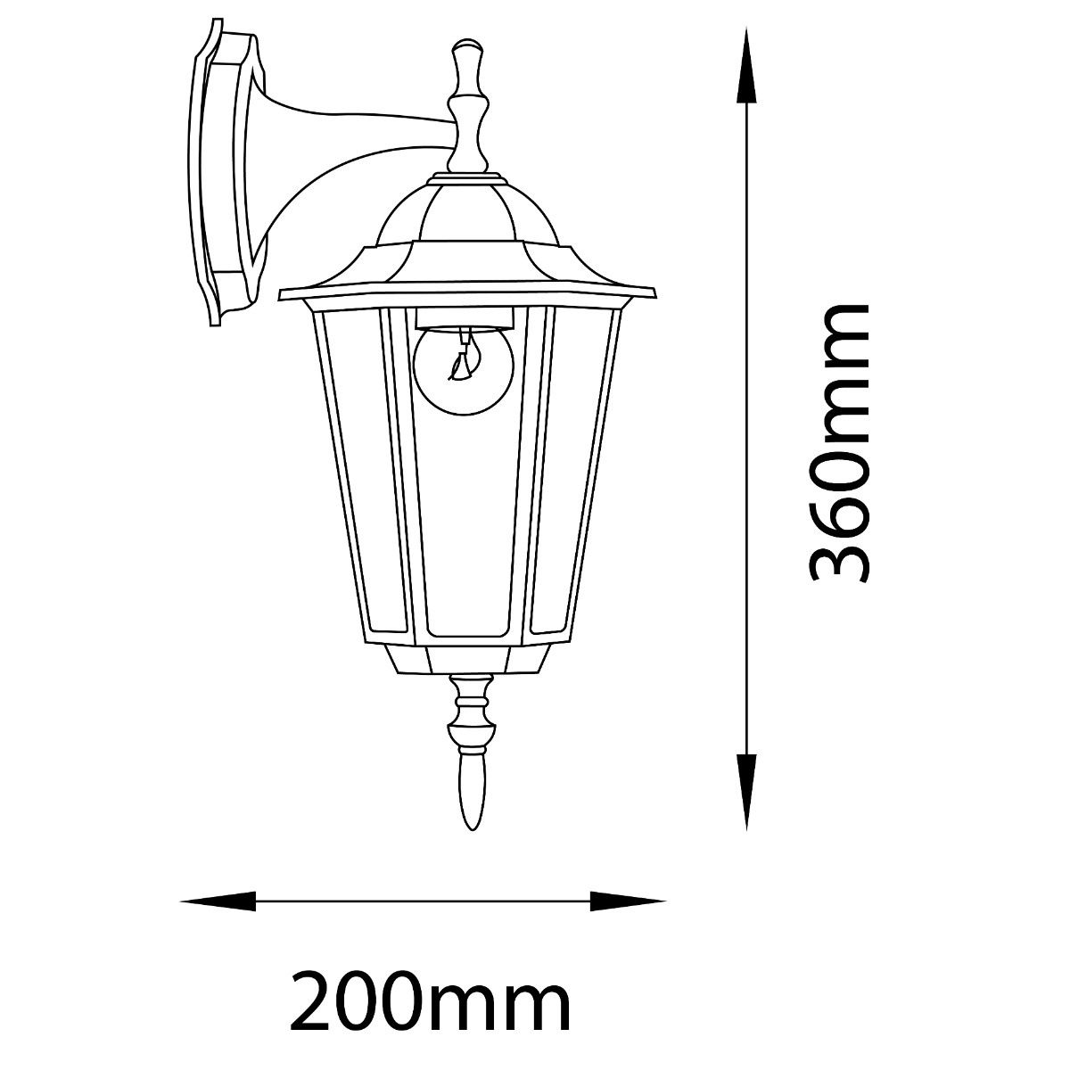 Außenwandleuchte Lantern - Fassadenbeleuchtung mit E27 Fassung
