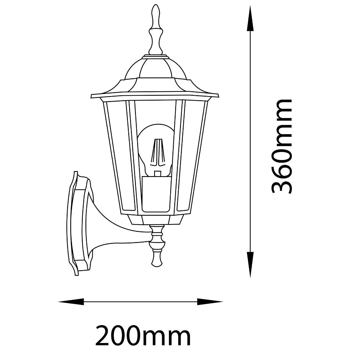 Klassische Außenfassadenlampe – Schwarz, E27 Wandlaterne