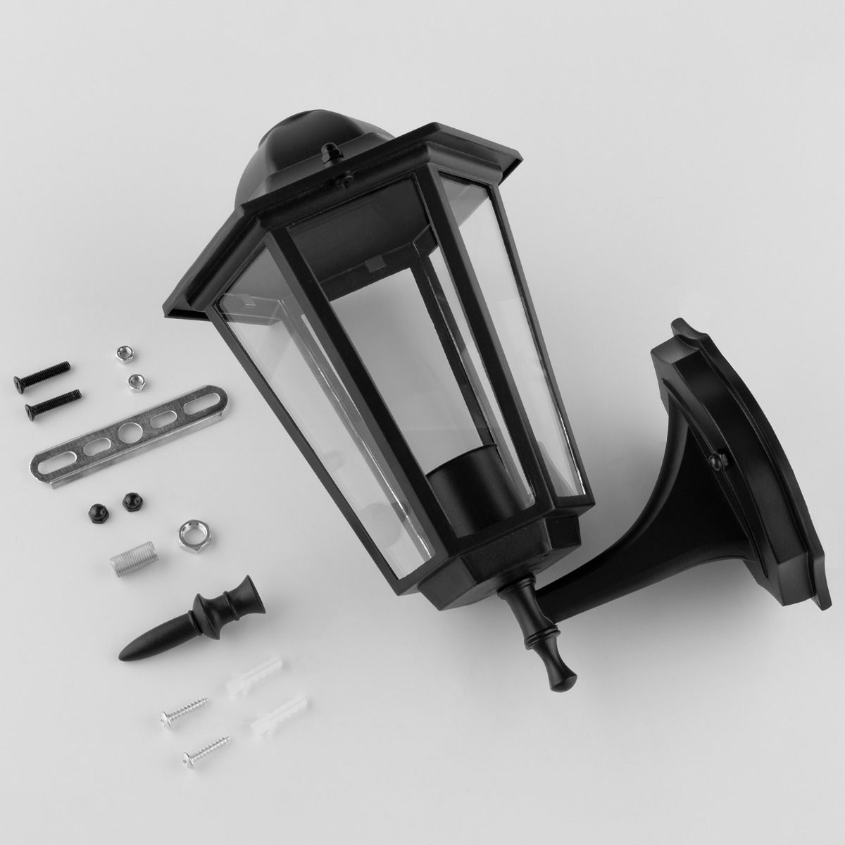 Klassische Außenfassadenlampe – Schwarz, E27 Wandlaterne