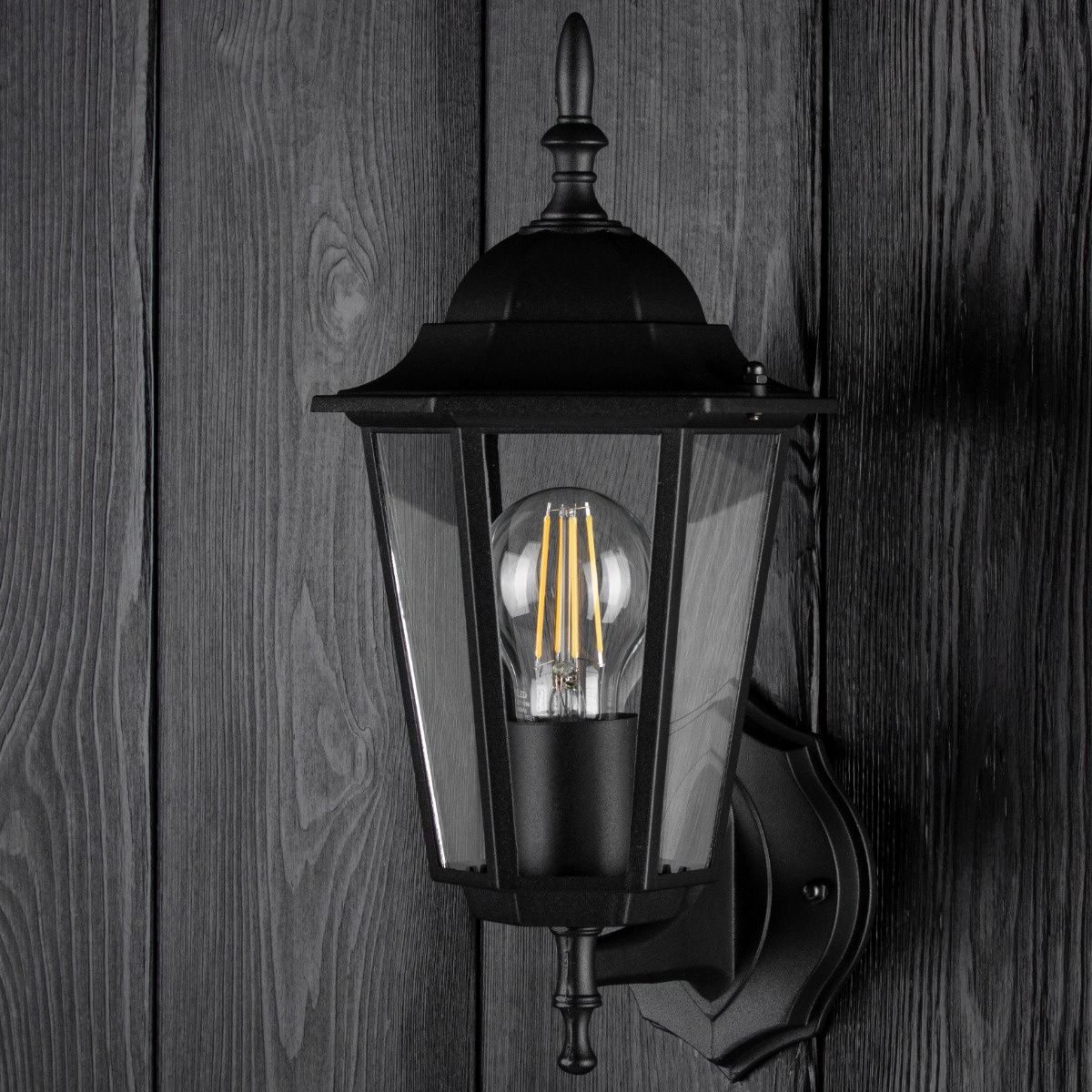 Klassische Außenfassadenlampe – Schwarz, E27 Wandlaterne