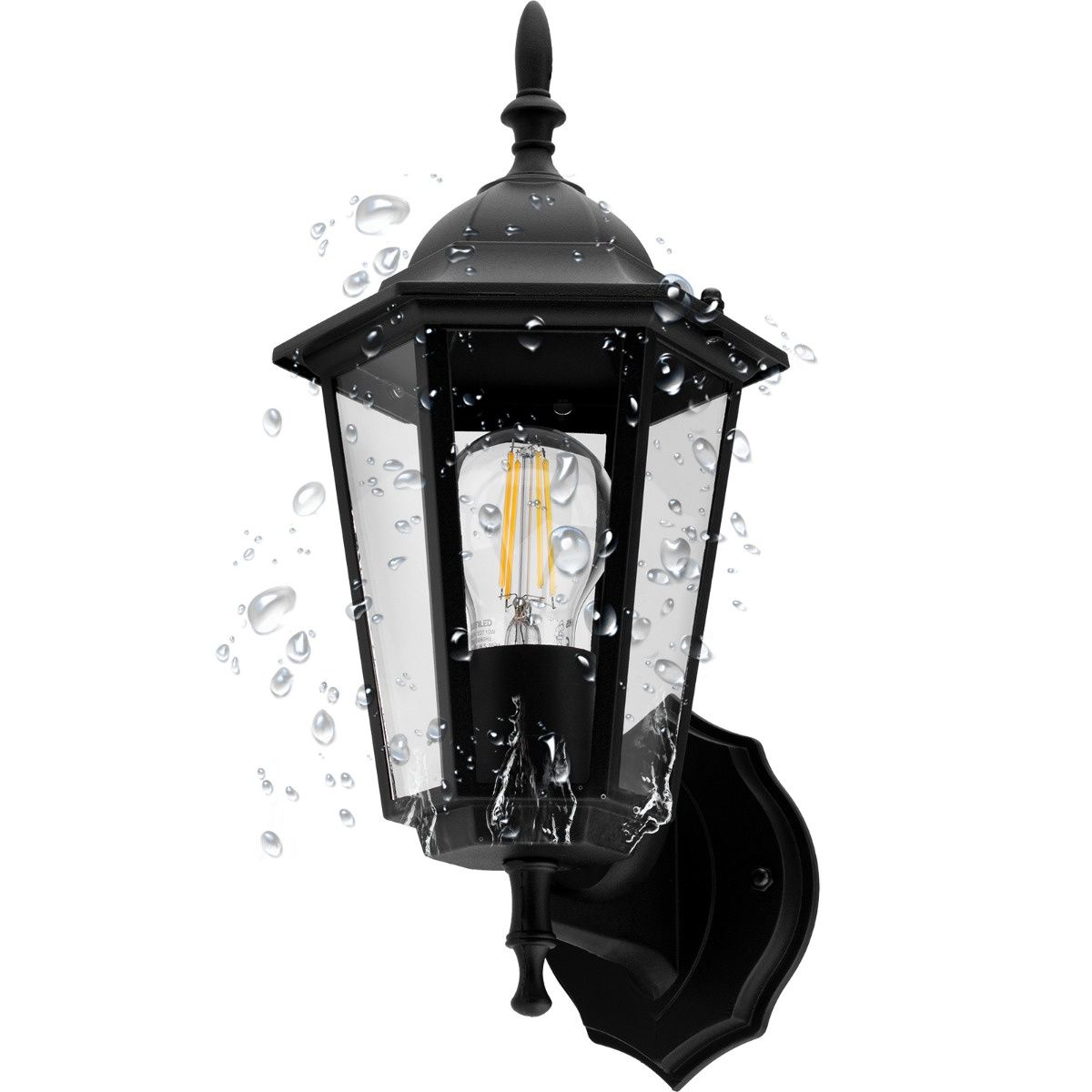 Klassische Außenfassadenlampe – Schwarz, E27 Wandlaterne