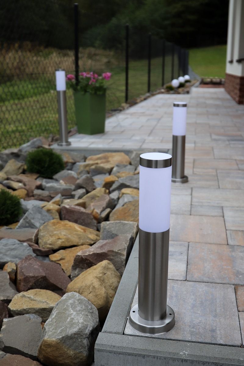 Stehende Außenleuchte – E27-Fassung – Edelstahl – 45 cm