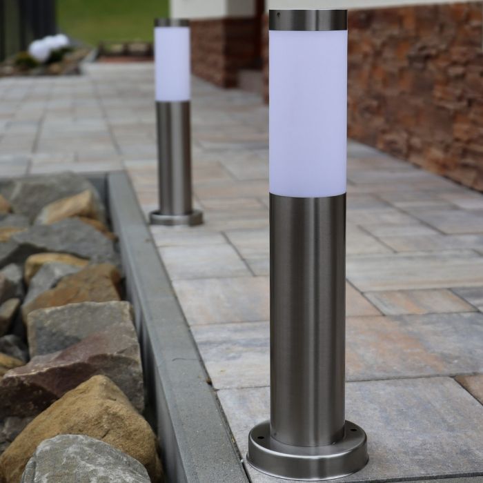 Stehende Außenleuchte – E27-Fassung – Edelstahl – 45 cm