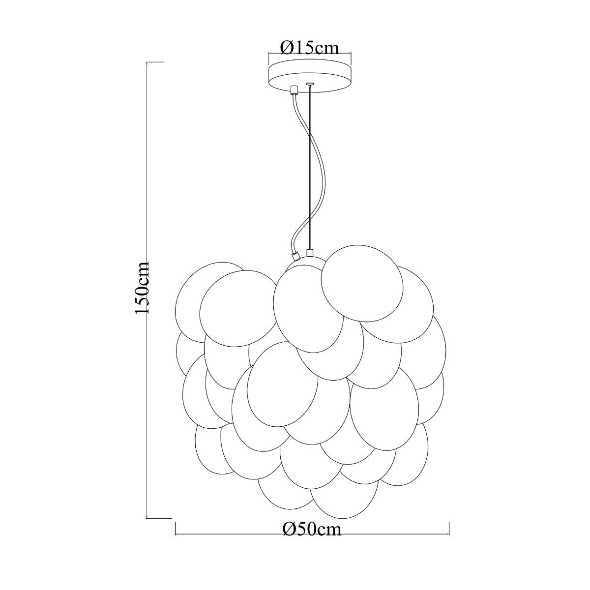 Hängeleuchte Grape – Schwarz mit Rauchglas