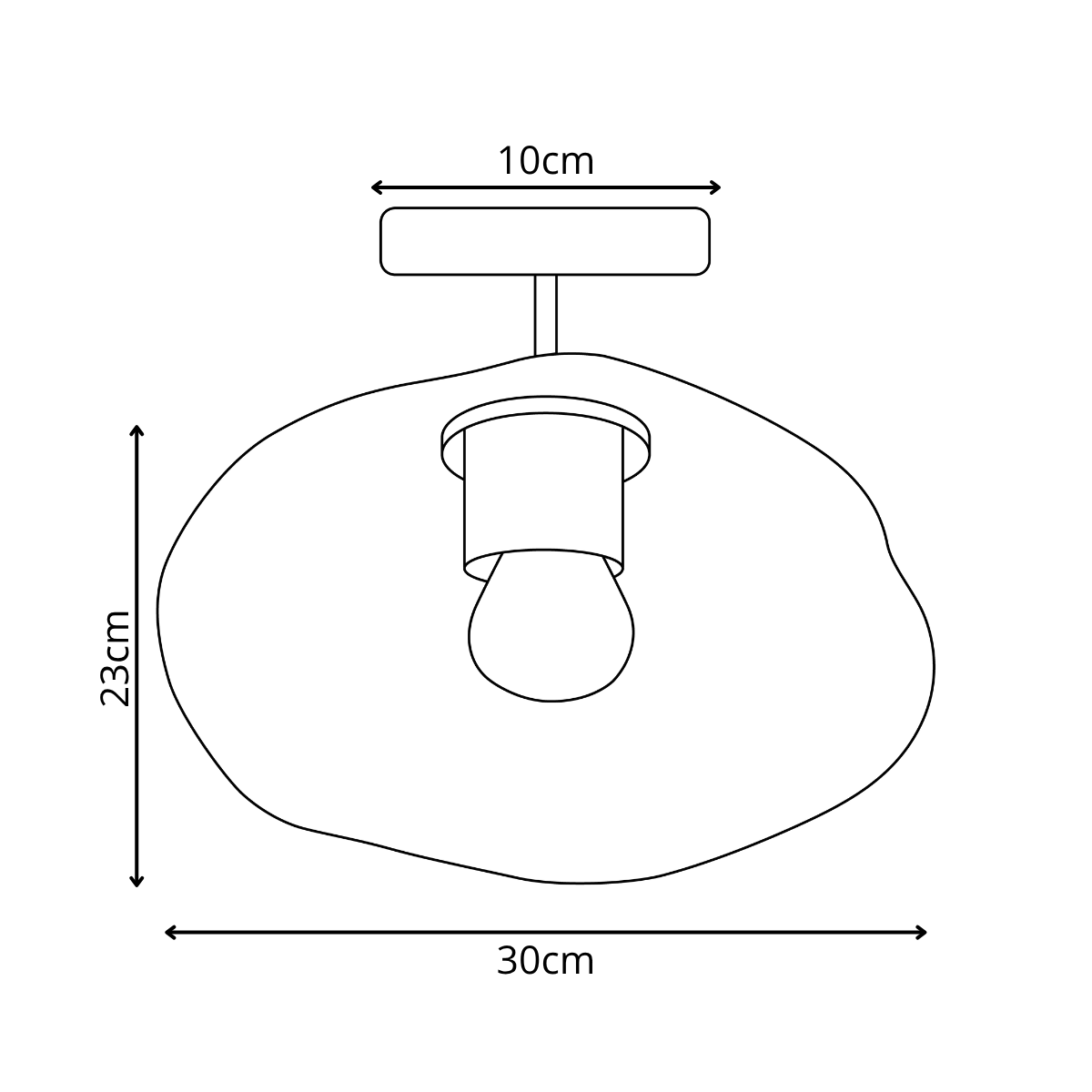 Glas-Deckenleuchte Gold mit Bernsteinglas – Marly