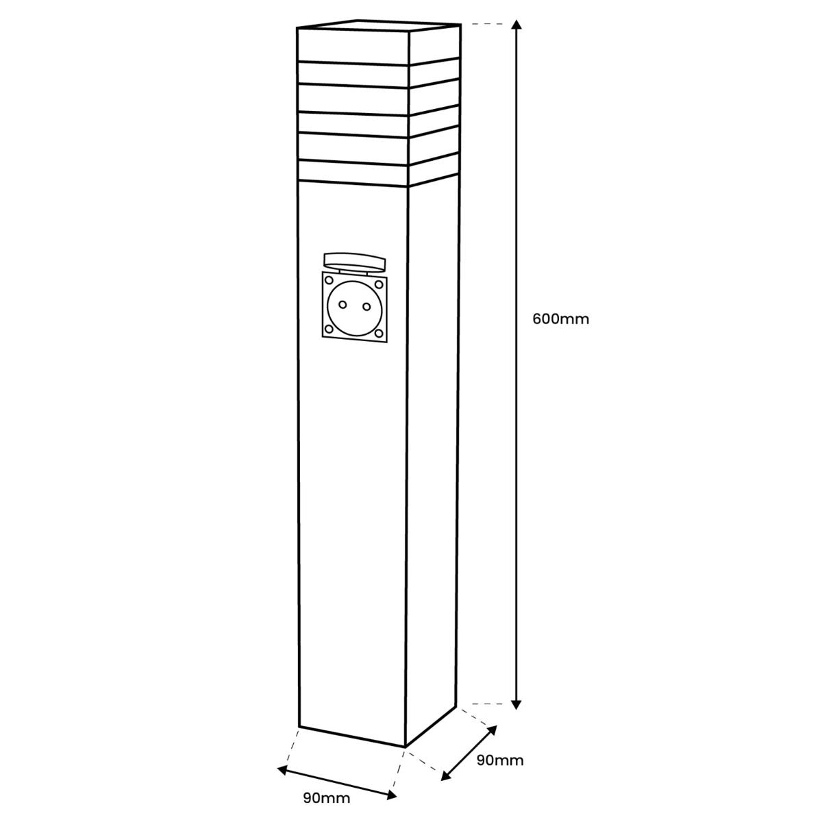 Gartenlampe - Stehende Außenlampe auf Mast - 60 cm - E27-Fassung - LED geeignet