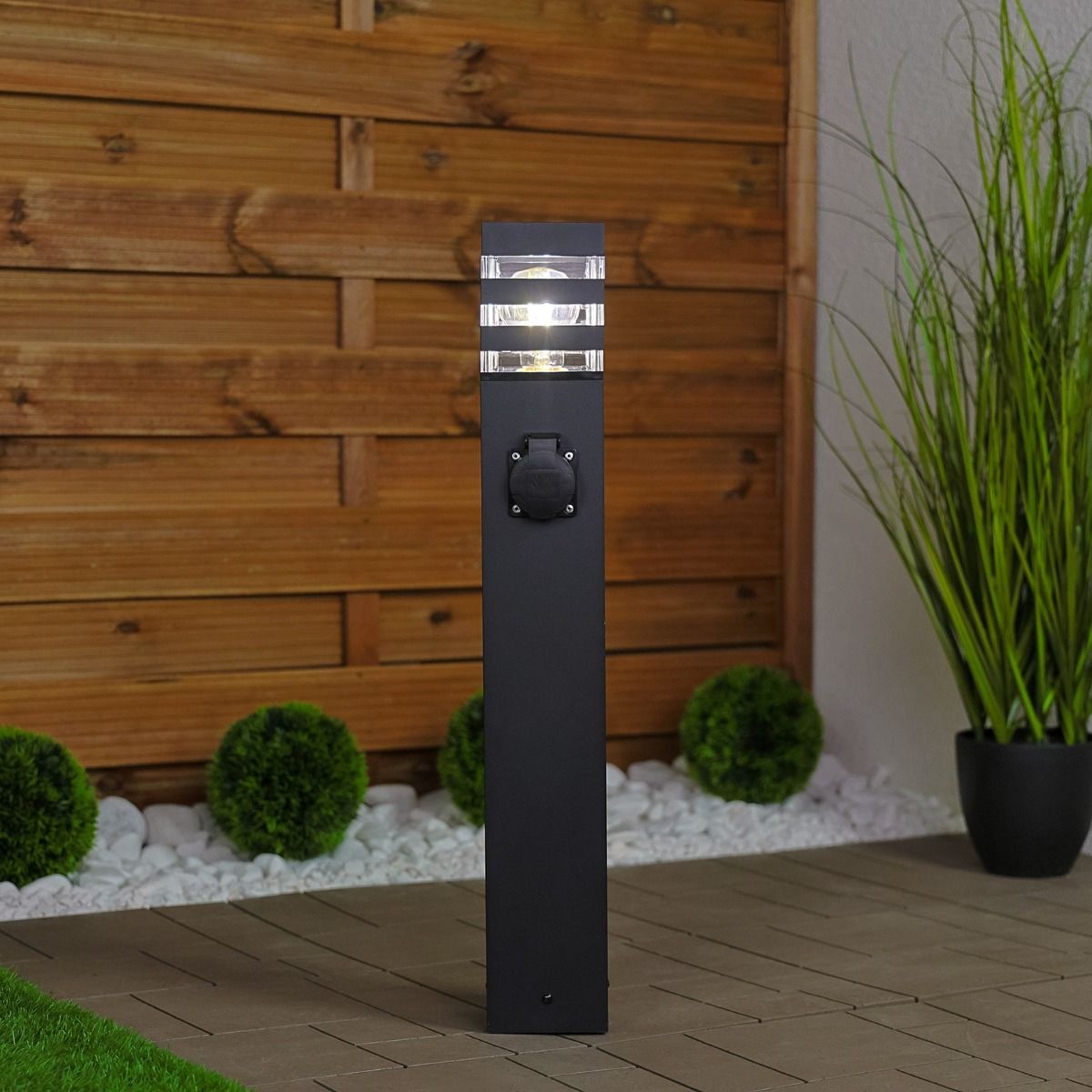 Gartenlampe - Stehende Außenlampe auf Mast - 60 cm - E27-Fassung - LED geeignet