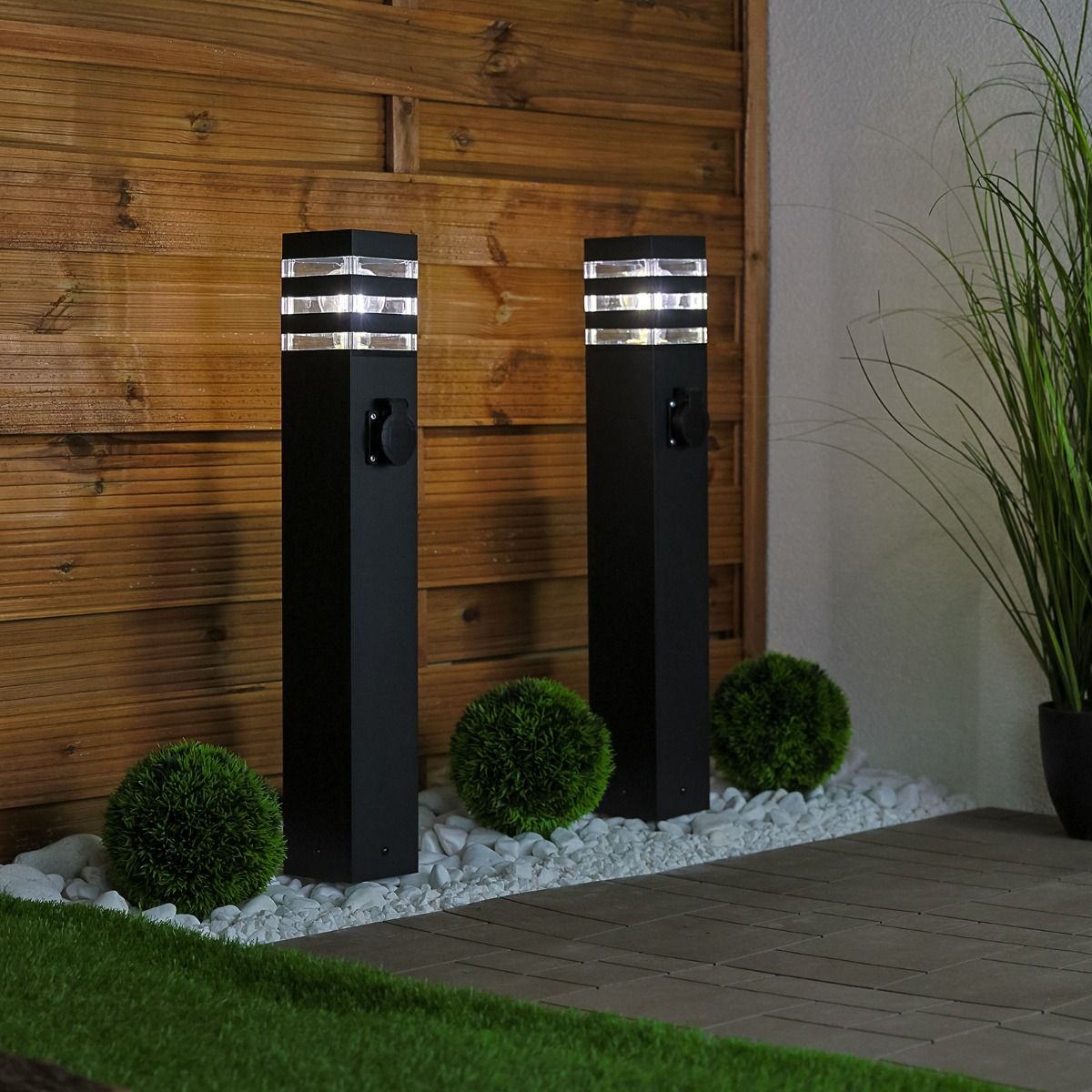 Gartenlampe - Stehende Außenlampe auf Mast - 60 cm - E27-Fassung - LED geeignet