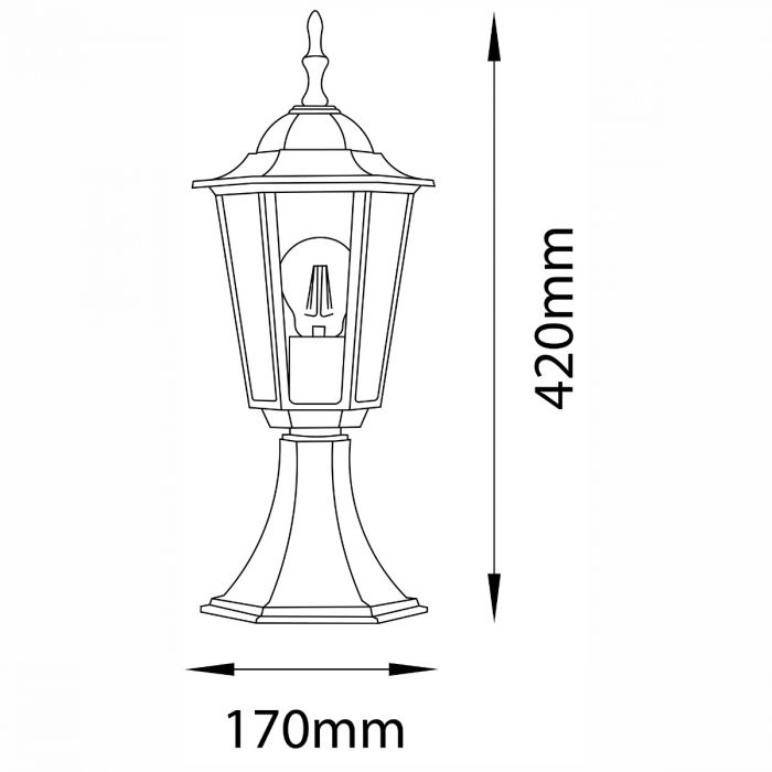 Gartenlampe Außen – Niedrige Standlaterne 40cm – Aluminium – Antikgold