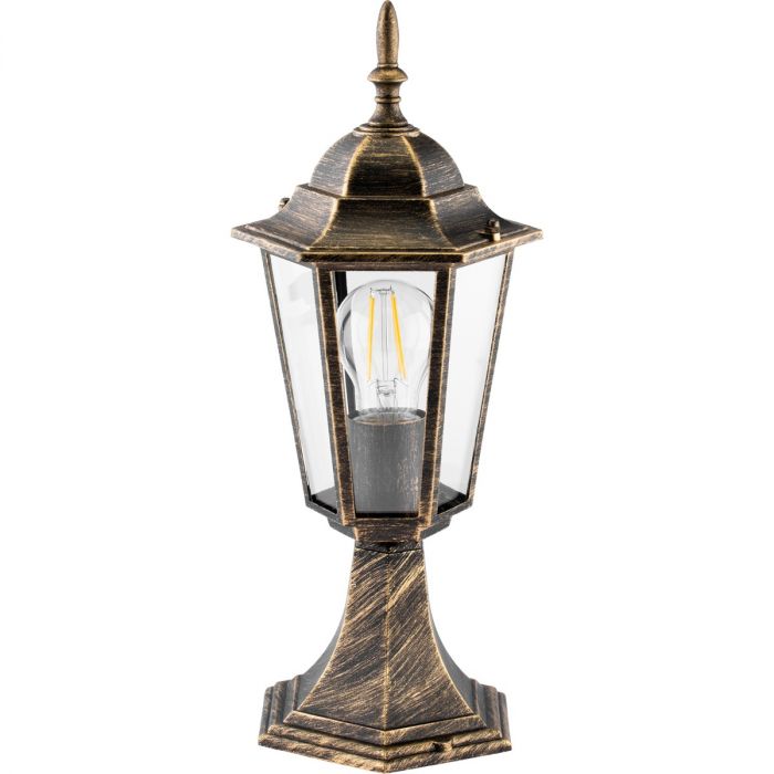 Gartenlampe Außen – Niedrige Standlaterne 40cm – Aluminium – Antikgold