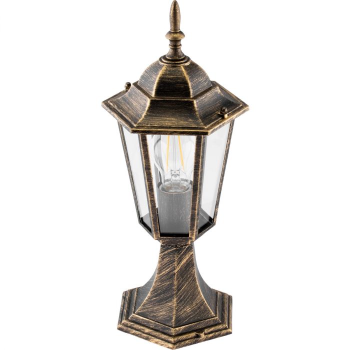 Gartenlampe Außen – Niedrige Standlaterne 40cm – Aluminium – Antikgold