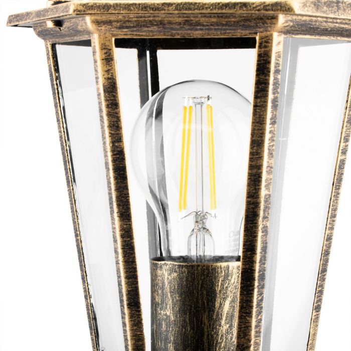 Gartenlampe Außen – Niedrige Standlaterne 40cm – Aluminium – Antikgold