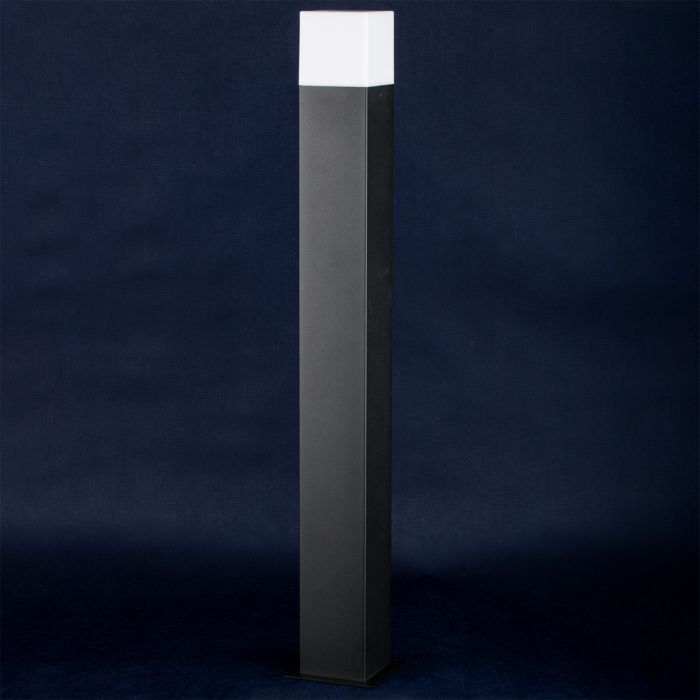 Gartenlampe für draußen – Quadratischer Standmast 74cm – Schwarz – E27-Fassung