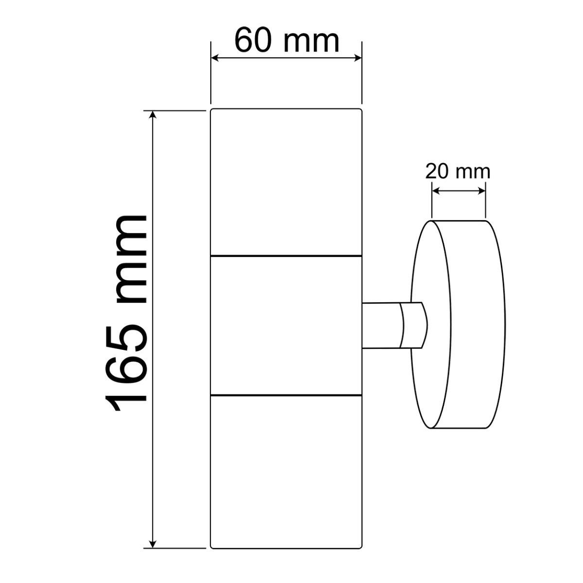 Außenwandlampe Up & Down – Außenwandleuchte mit GU10-Fassung, LED-kompatibel, IP44
