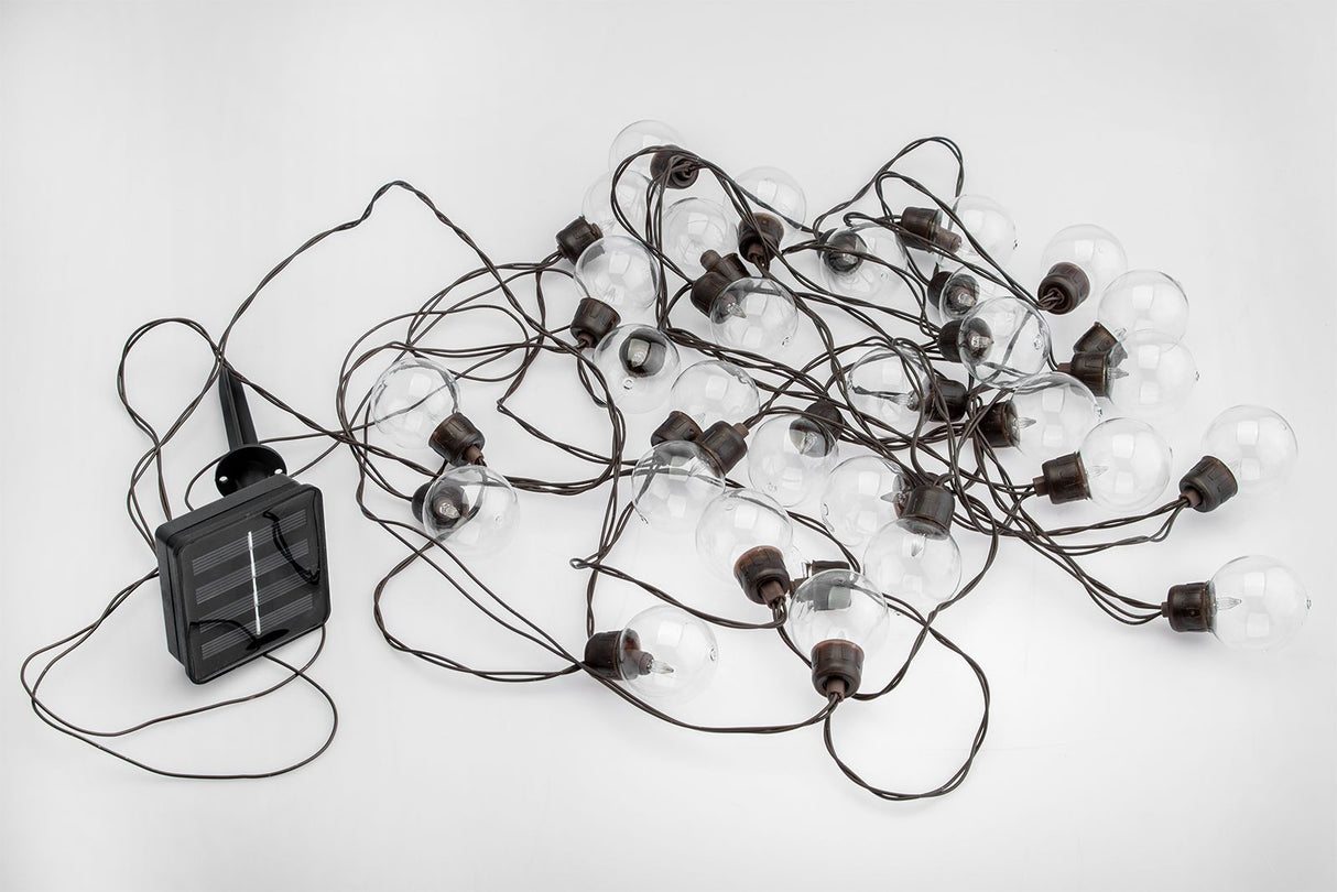 Gartenlichterkette – 30 LED-Kugeln – 10,6 m – Warmweiß 3000K – Wetterfest & Dekorativ