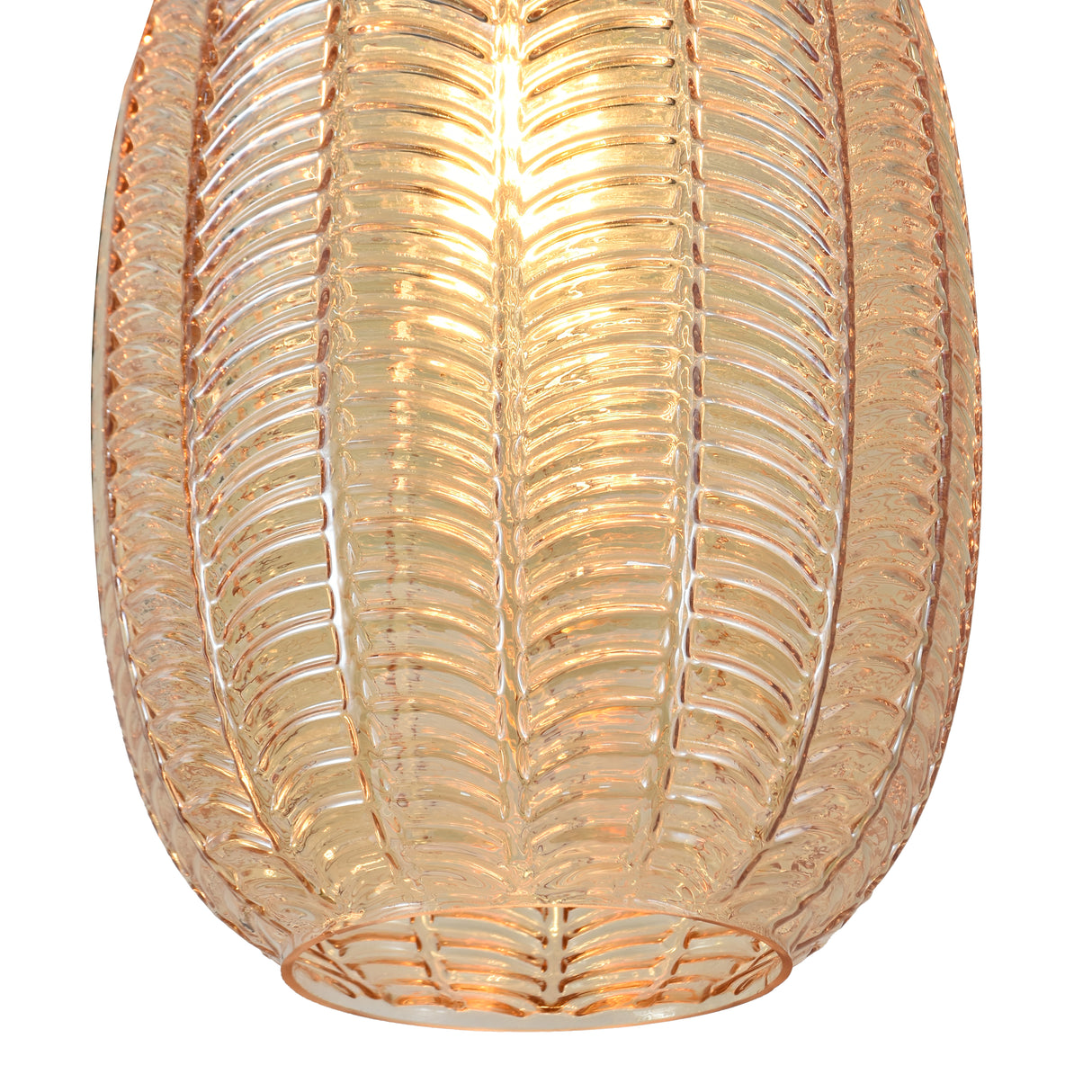 Hängelampe Schwarz mit Messing und Amberglas – 3-flammig – Liva