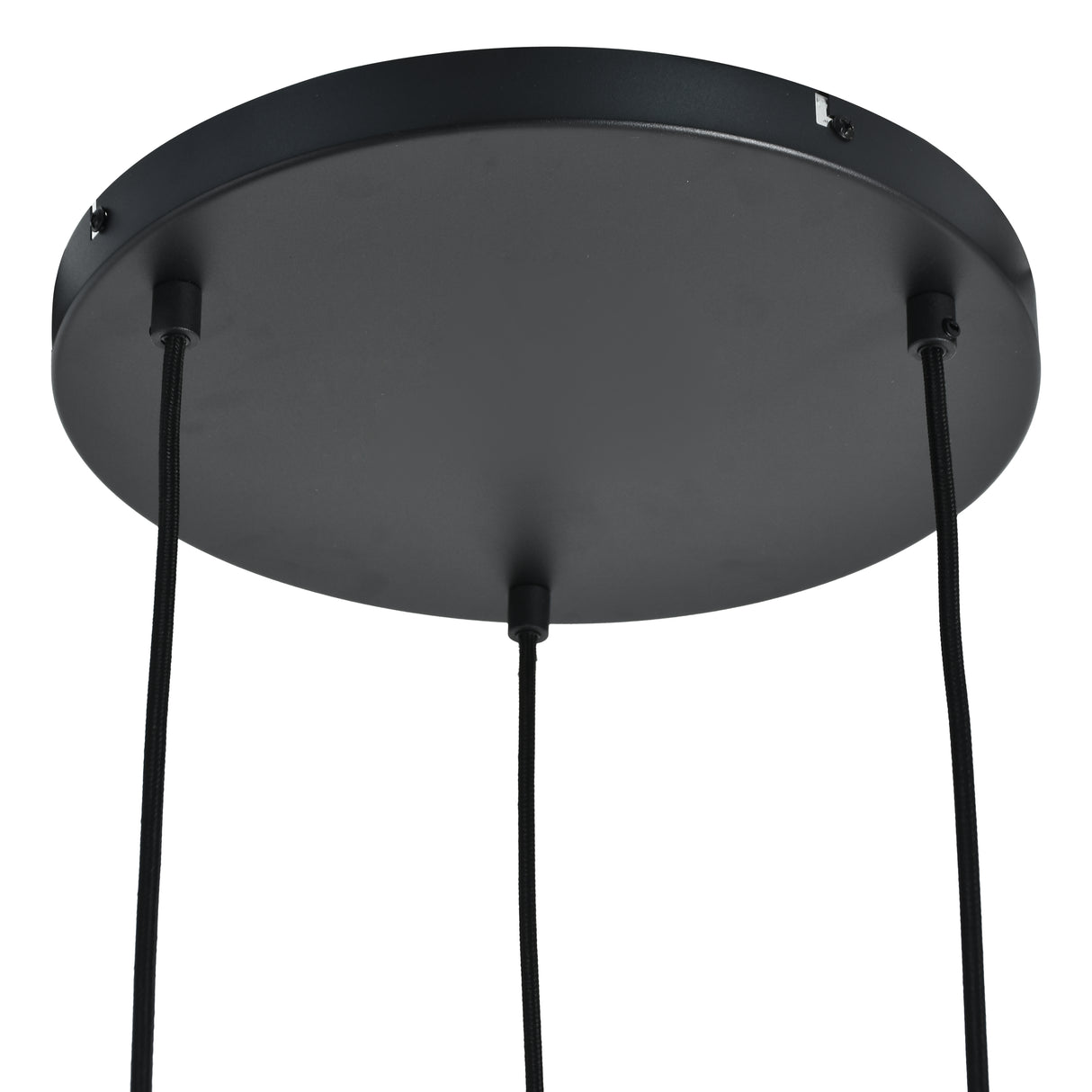 Hängelampe Schwarz mit Messing und Amberglas – 3-flammig – Liva