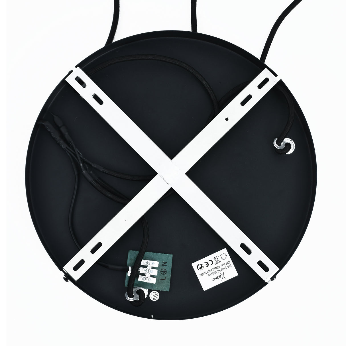 Hängelampe Schwarz mit Messing und Amberglas – 3-flammig – Liva