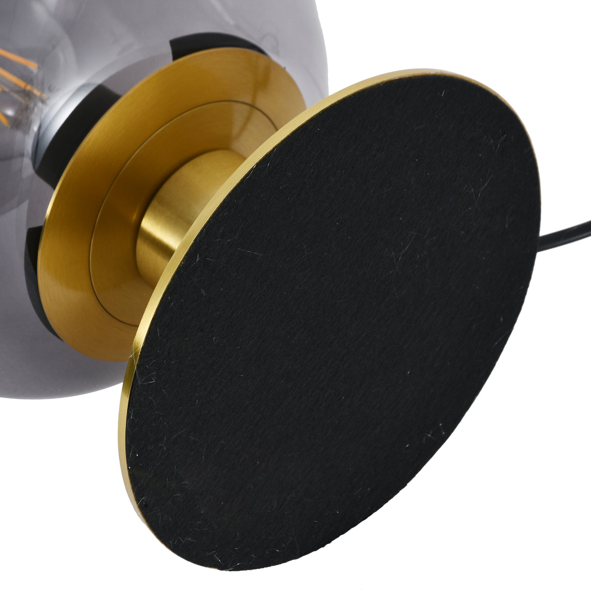 Tischlampe Laura – Messing mit Rauchglas