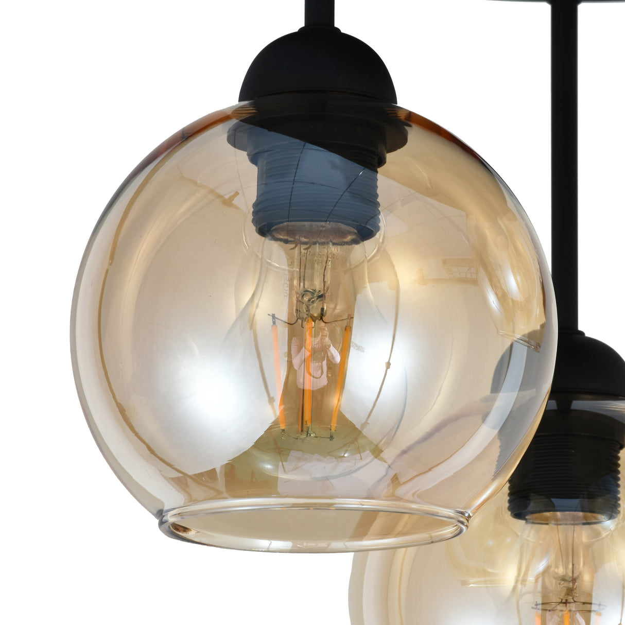 Deckenleuchte Industrial 3-flammig Amber Ball Wohnzimmer, Schlafzimmer