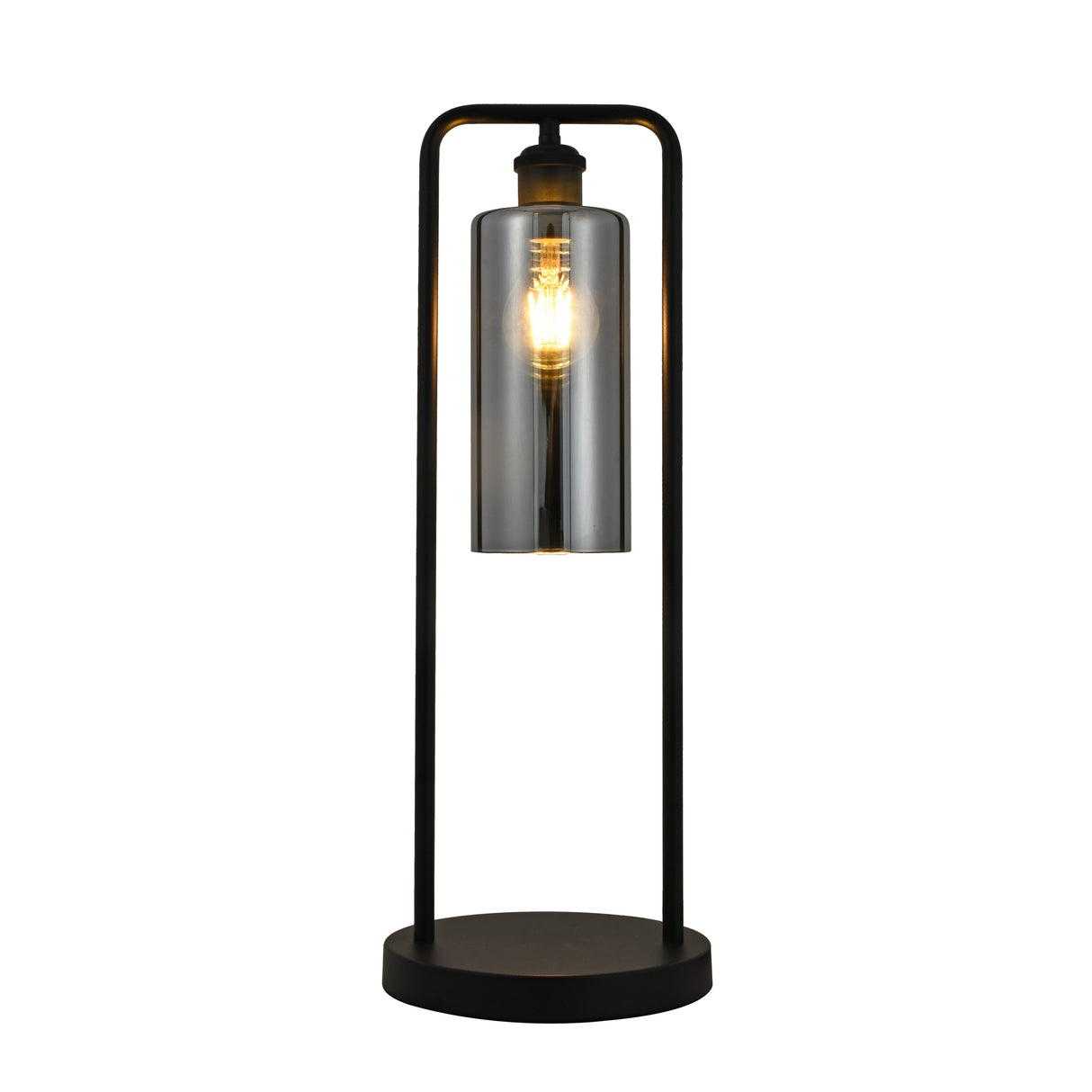 Tischleuchte Tess – Schwarz mit Rauchglas