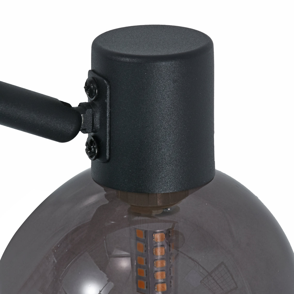 Stehleuchte Fleur - Schwarz mit Rauchglas - 3-flammig