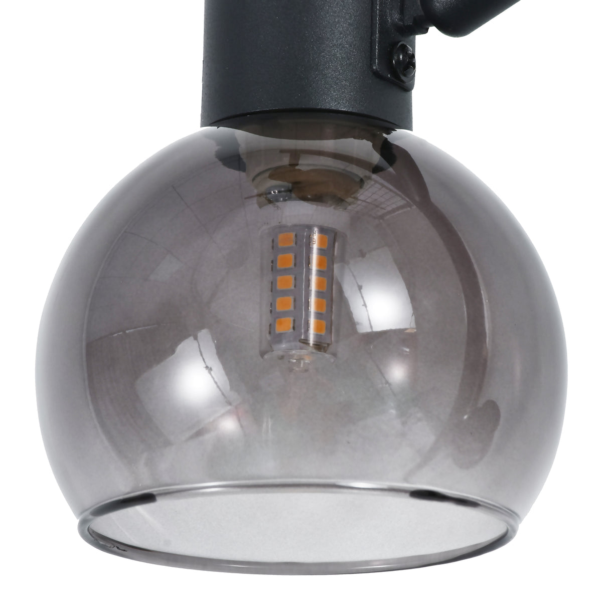 Stehleuchte Fleur - Schwarz mit Rauchglas - 3-flammig