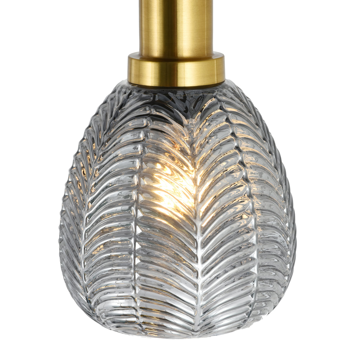 Hängelampe Sanne – Schwarz mit Rauchglas und Messing – 5 Lichtquellen