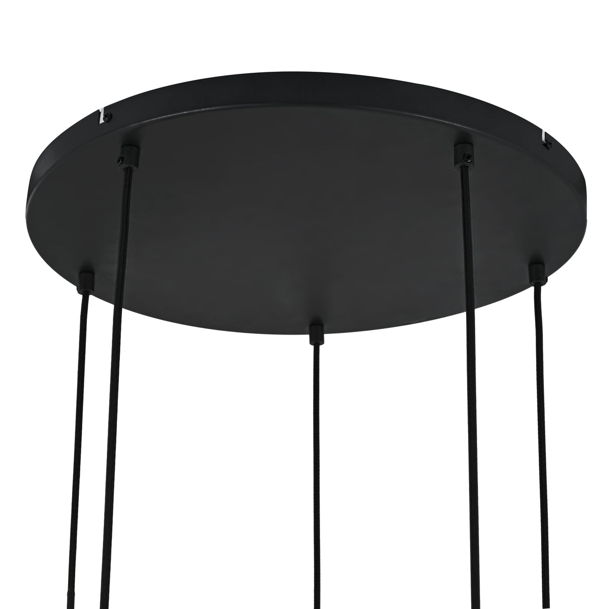 Hängelampe Sanne – Schwarz mit Rauchglas und Messing – 5 Lichtquellen