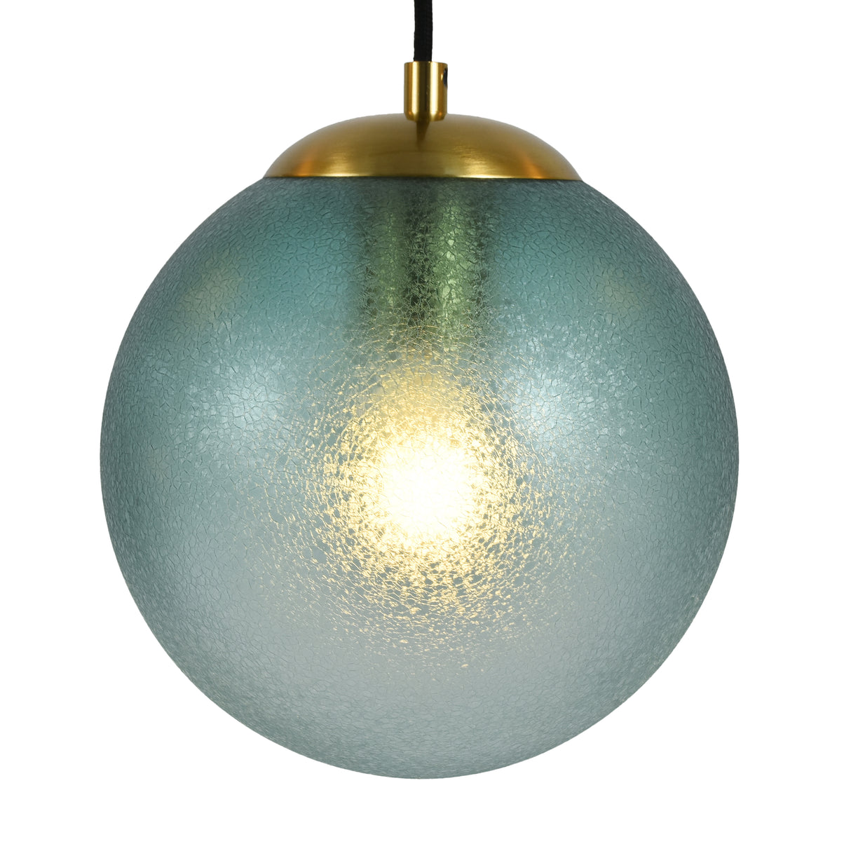 Hängelampe Noor – 5 farbige Kugeln mit Schwarz/Messing