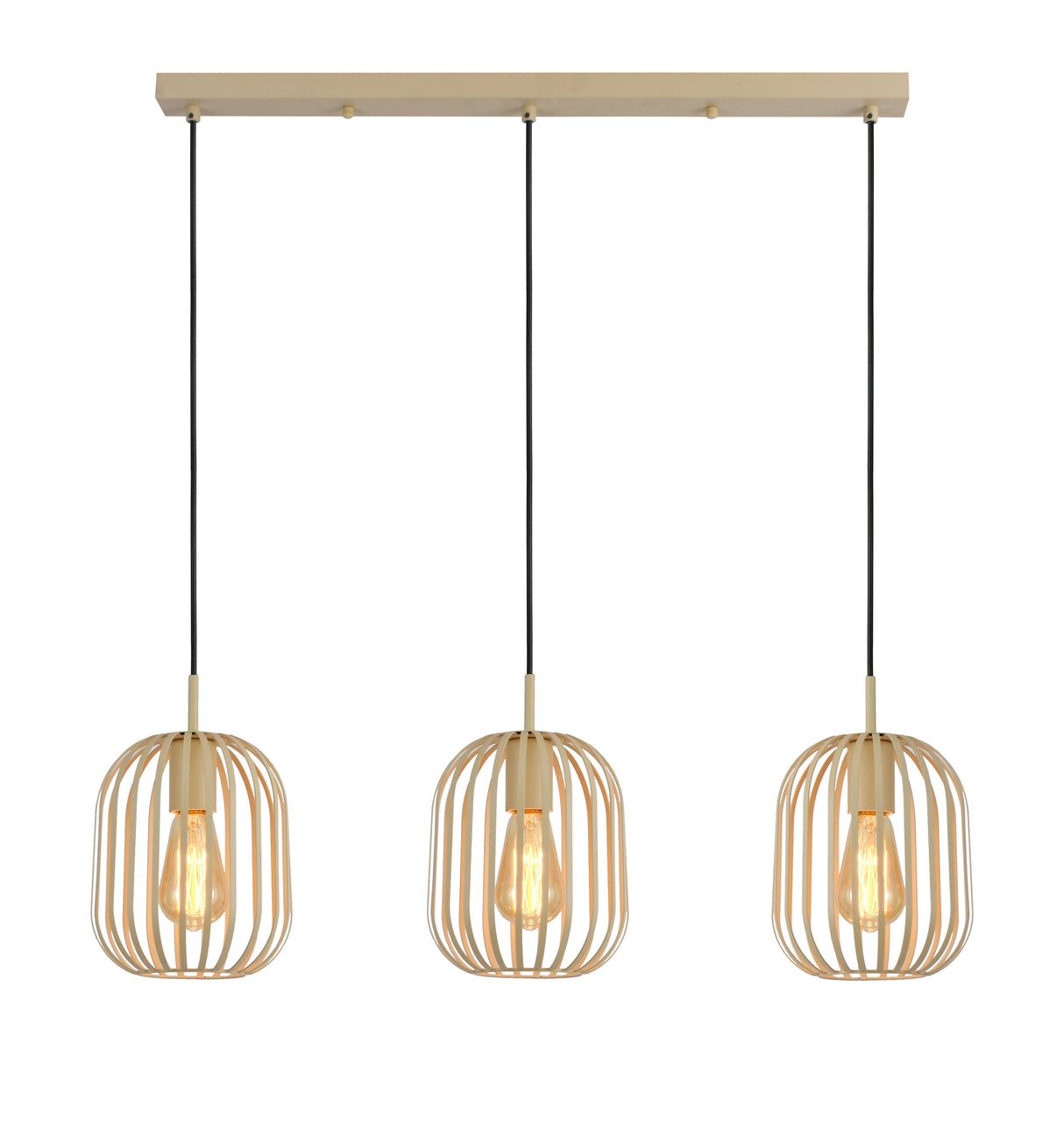 Hängeleuchte - Beige - 3-flammig - Länglich - Wohnzimmer - Esszimmer - Nova