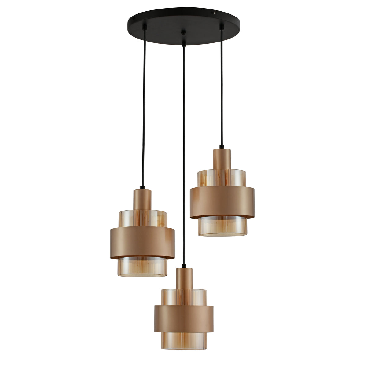Hängelampe - Bronze - 3-flammig - Orvani