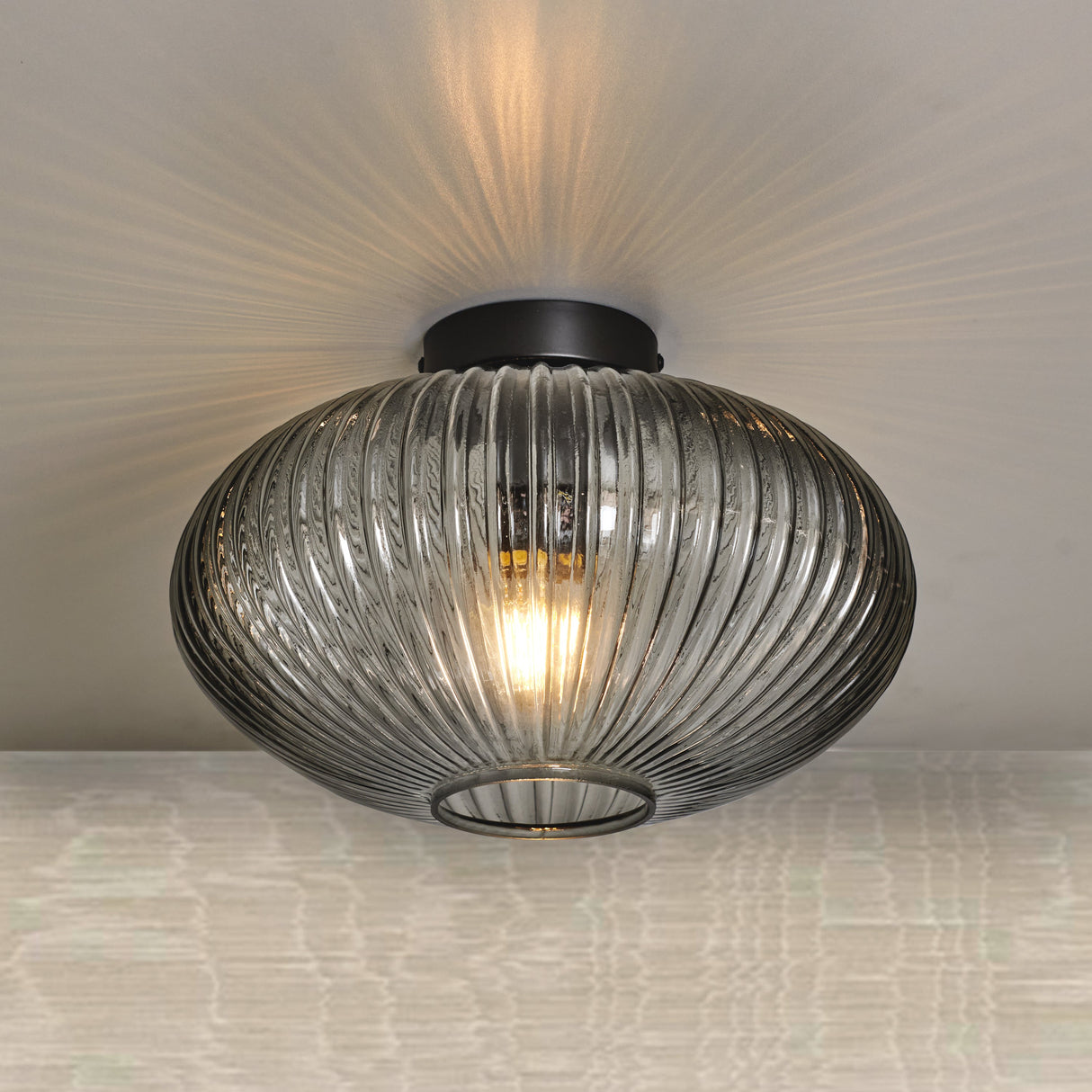 Design Plafondlamp Rond Smokeglas