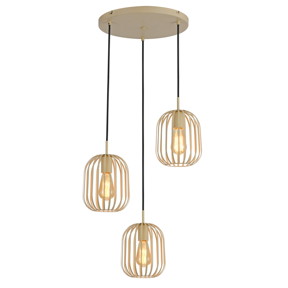 Hanglamp beige 3 korfen