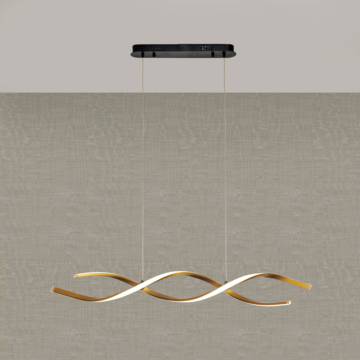 Langwerpige LED Hanglamp Goud Golfvorm – 3-Kleurig