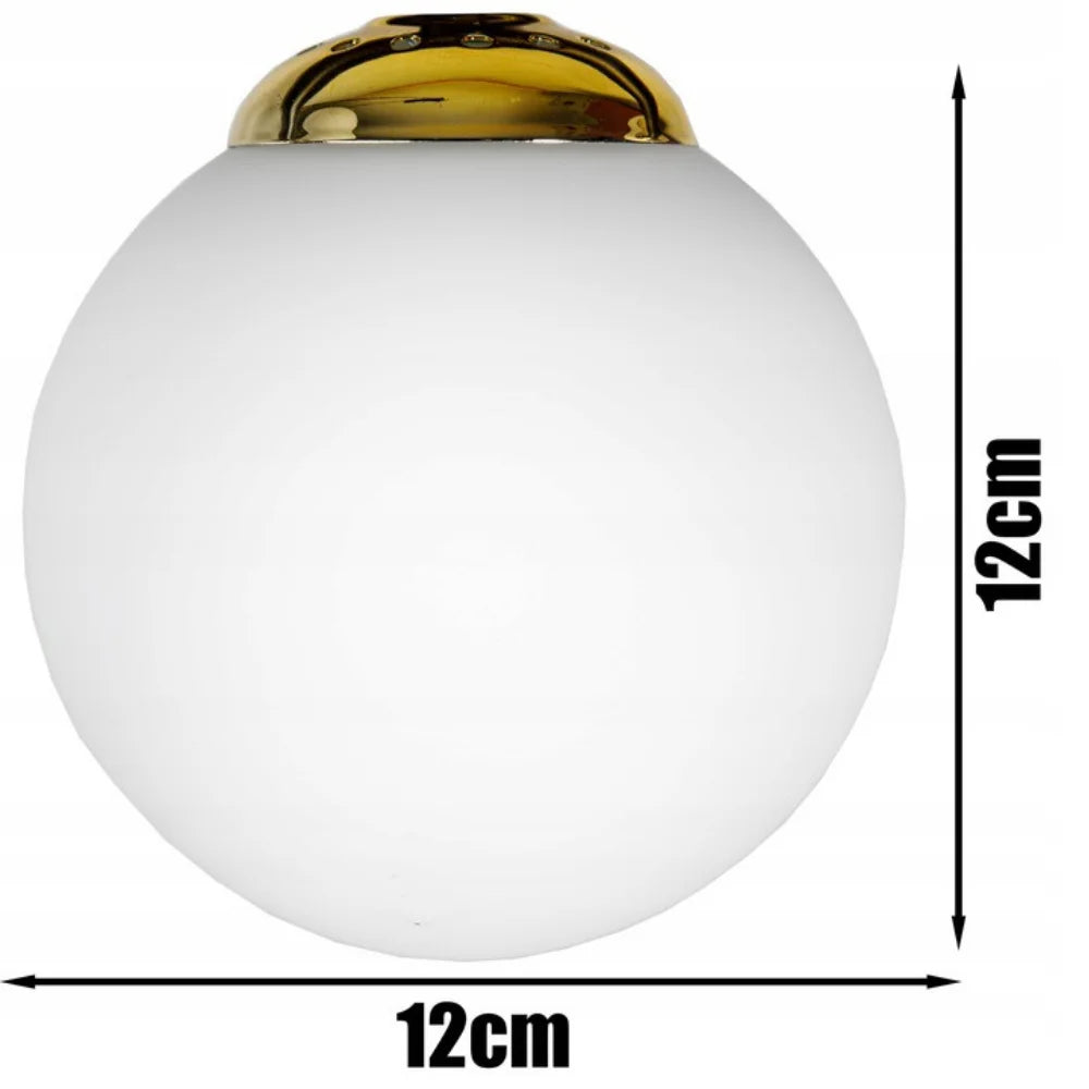 Hanglamp wit bol zwart goud met 8 lichtpunten