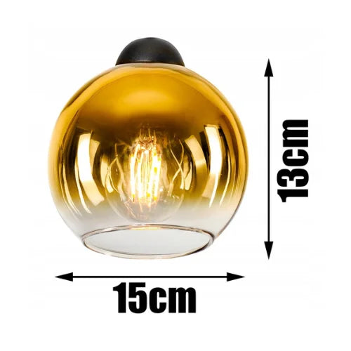 plafondlamp industrieel met goud en glas voor woonkamer