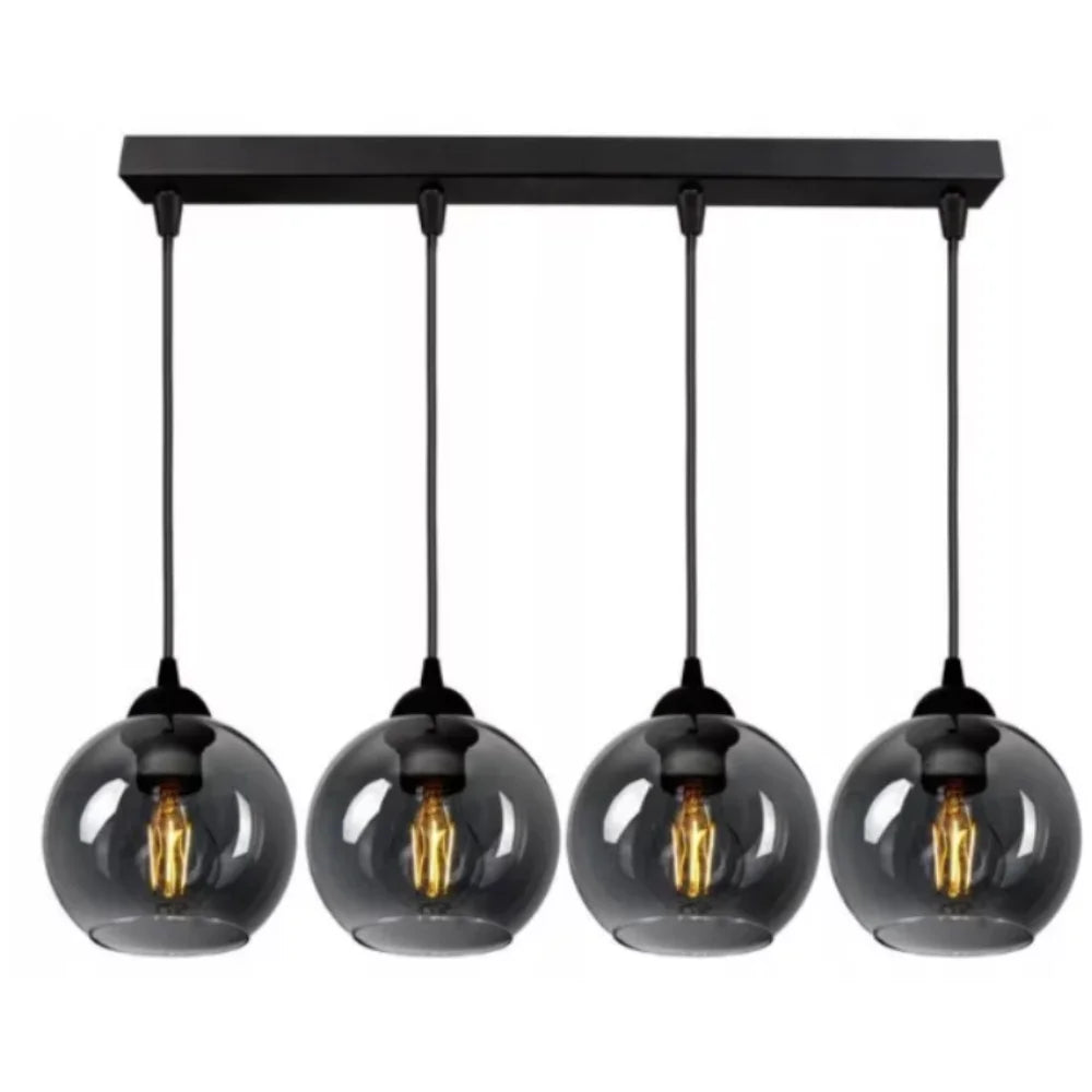 industriële smoke glas hanglamp zwart woonkamer