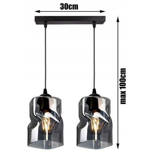 Industrielle 2-flammige Pendelleuchte „Twistlux“