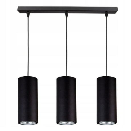 langwerpige hanglamp zwart industrieel 3-lichts eettafel