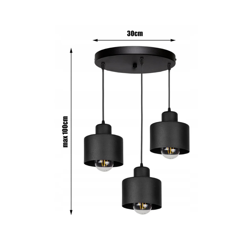 Zwarte draad hanglamp voor eettafel of woonkamer