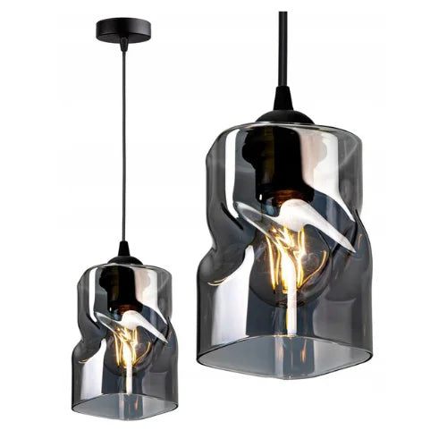 Zwarte industriële hanglamp Twistlux voor keukeneiland