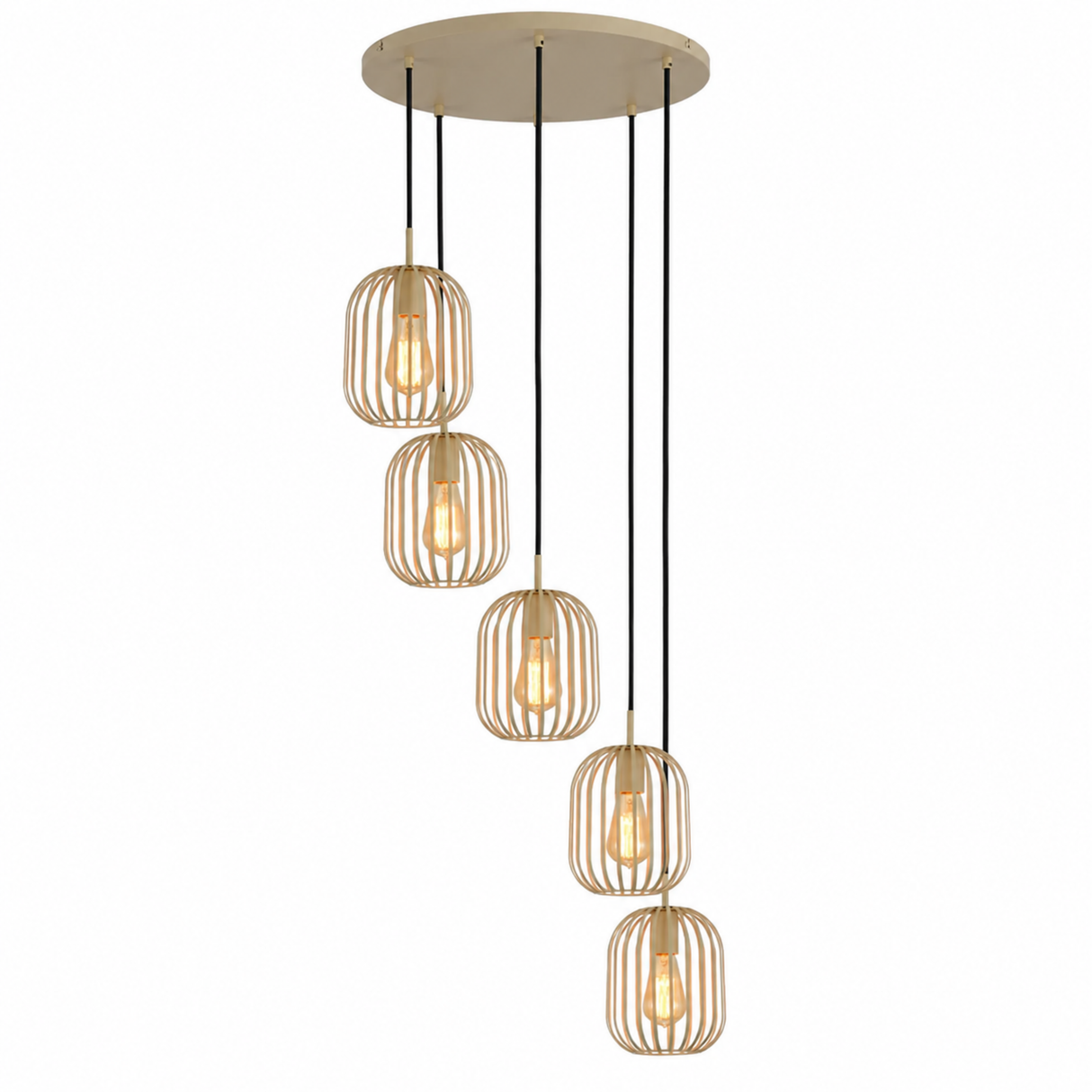 Hängeleuchte - Beige - 5-flammig - Wohnzimmer - Esszimmer - Nova