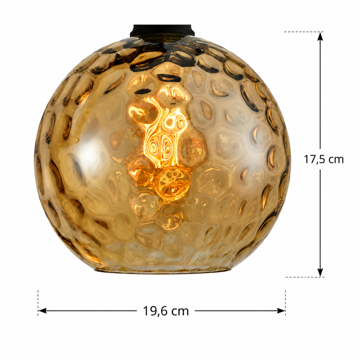 Hanglamp - amberkleurige glazen bol