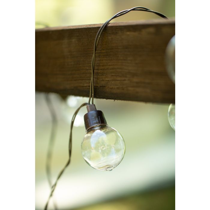 Solar-LED-Lichterkette mit Kugeln, 7,5 m – Warmweißes Licht (3000K) | Solar-Gartenbeleuchtung