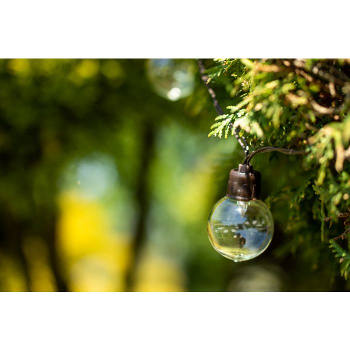 Solar-LED-Lichterkette mit Kugeln, 7,5 m – Warmweißes Licht (3000K) | Solar-Gartenbeleuchtung