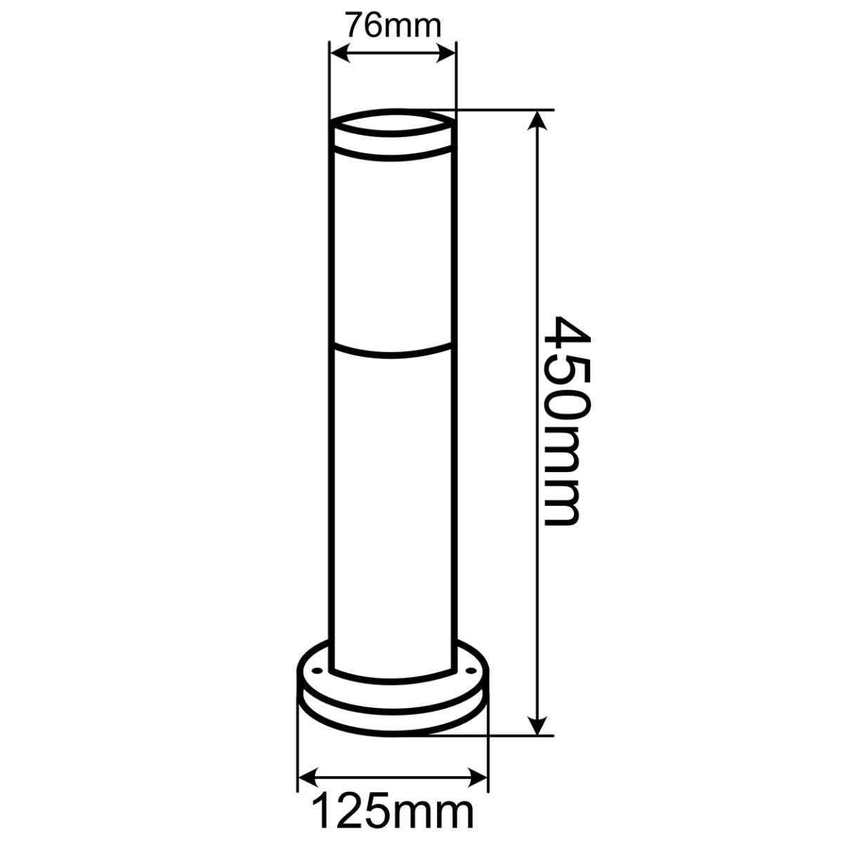 Stehende Außenlampe – E27-Fassung – Edelstahl – 45 cm