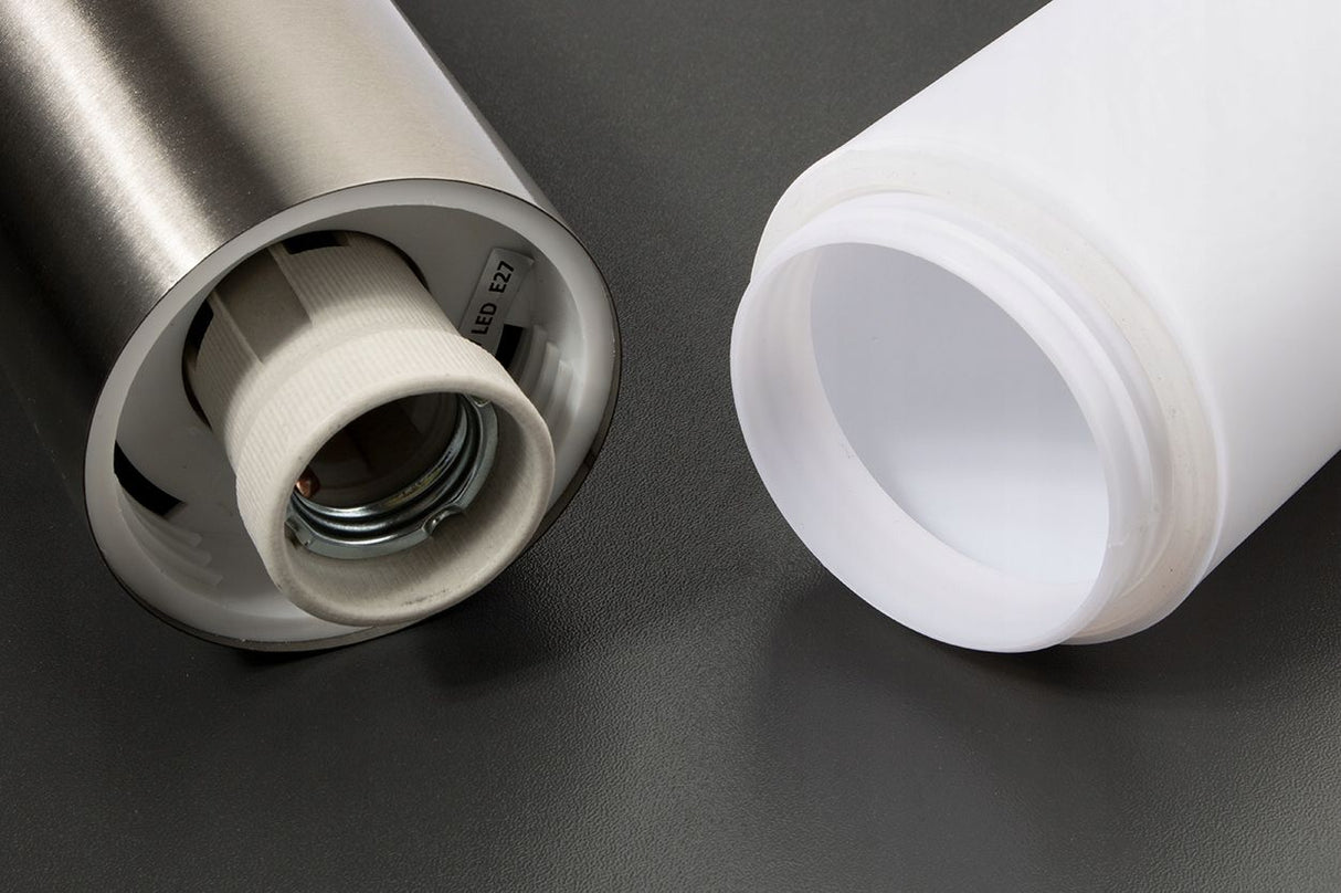 Gartenleuchte – Außenlampe aus Edelstahl – E27-Fassung – 65 cm hoch – Stehendes Modell